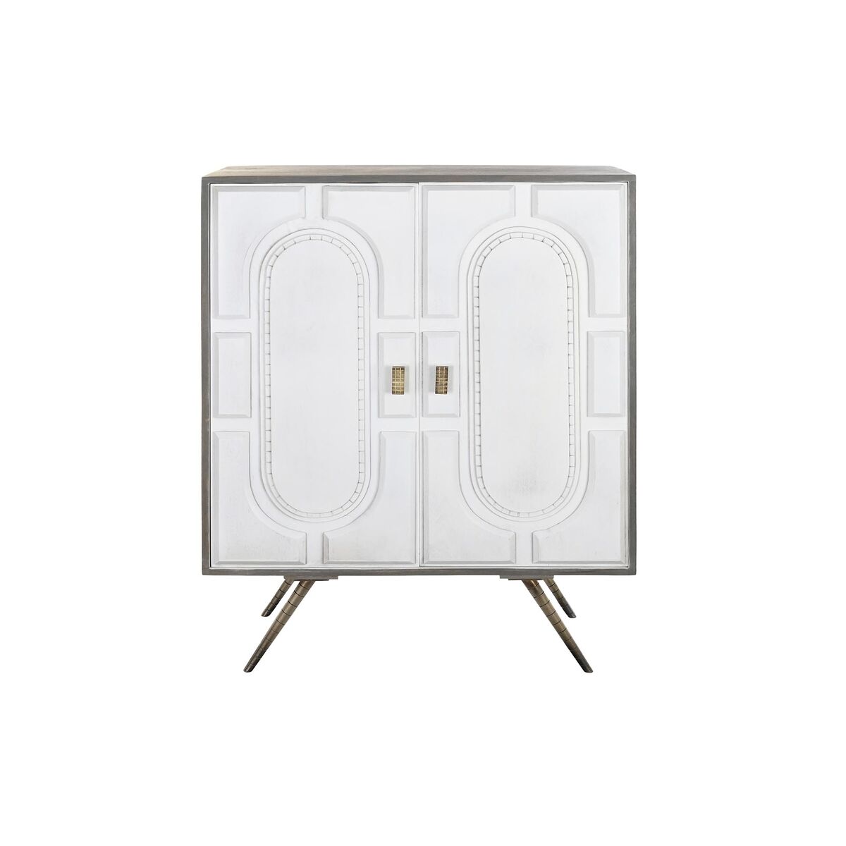 Σκευοθήκη DKD Home Decor Γκρι Χρυσό Λευκό Ορείχαλκος Ξύλο από Μάνγκο (93 x 41 x 114 cm)