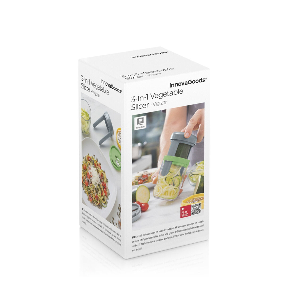 Σπειροειδής κόφτης λαχανικών και τρίφτης με συνταγές Vigizer InnovaGoods