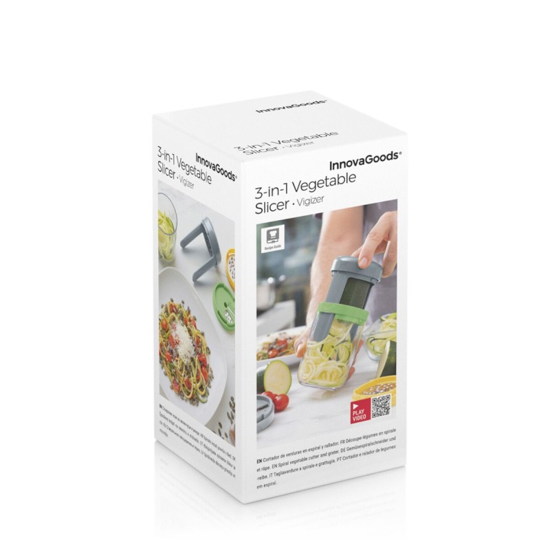 Σπειροειδής κόφτης λαχανικών και τρίφτης με συνταγές Vigizer InnovaGoods