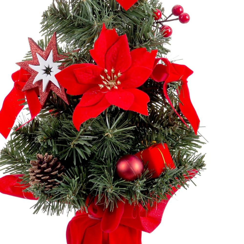 Χριστουγεννιάτικο Στολίδι Κόκκινο Πράσινο Πλαστική ύλη Ύφασμα Χριστουγεννιάτικο δέντρο 40 cm