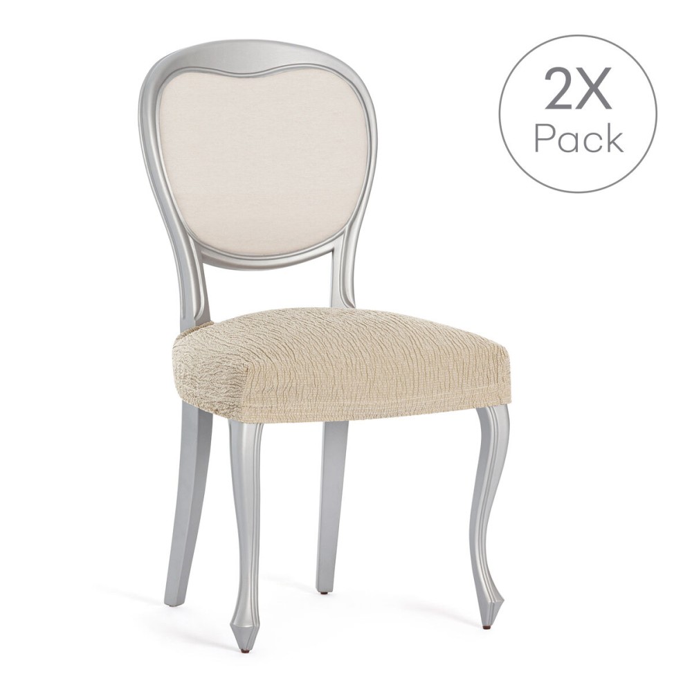 Κάλυμμα για Καρέκλα Eysa TROYA Θερμό Λευκό 50 x 5 x 50 cm x2
