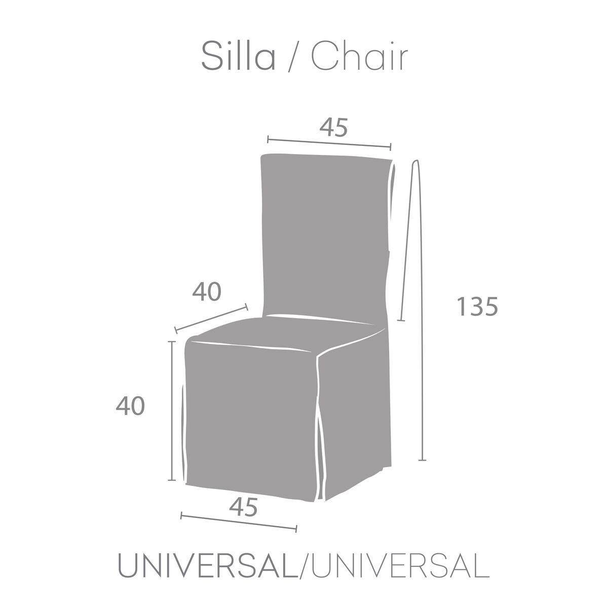 Κάλυμμα για Καρέκλα Eysa VALERIA Μουστάρδα 40 x 135 x 45 cm x2