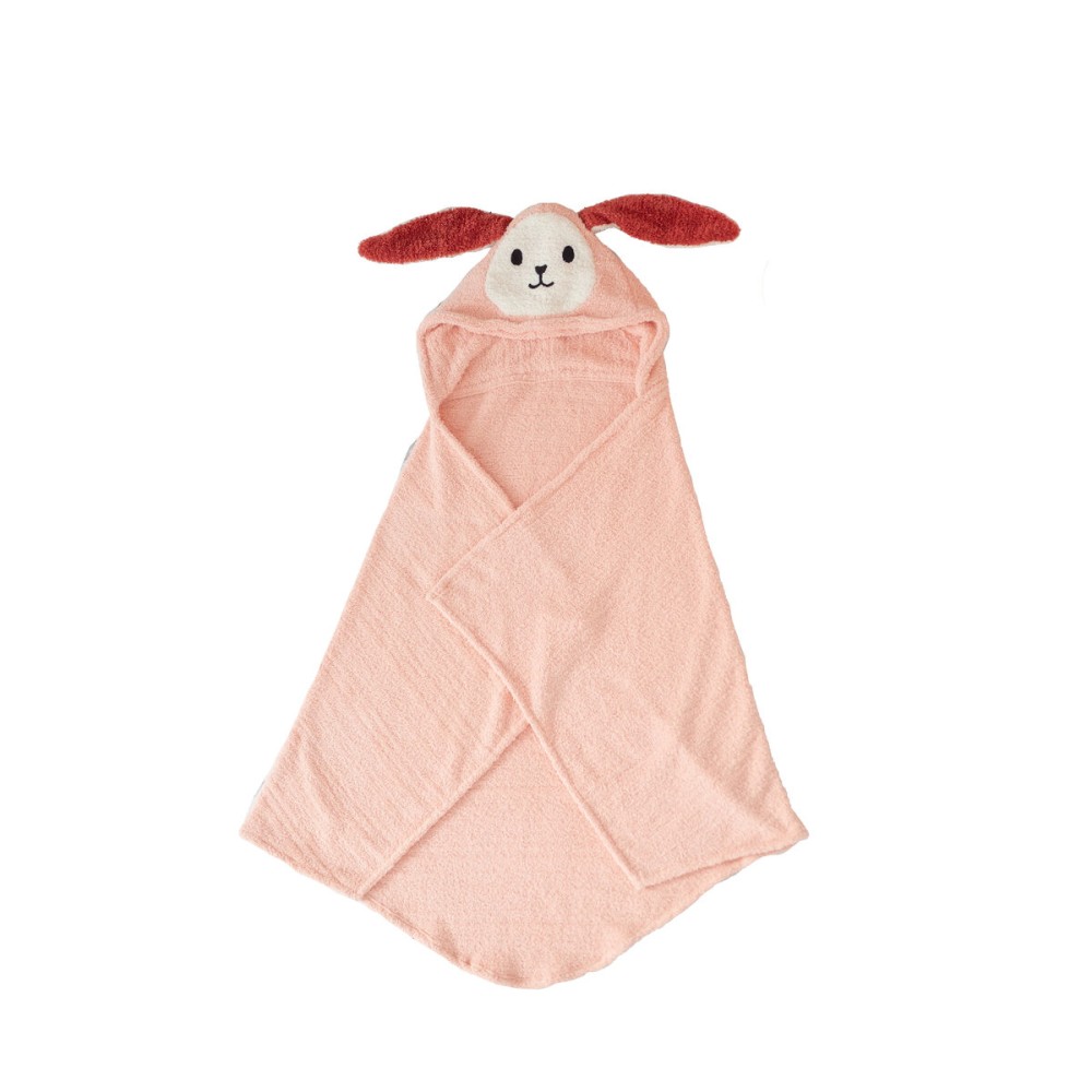Πετσέτα μπάνιου Crochetts Ροζ 128 x 2 x 110 cm Κουνέλι