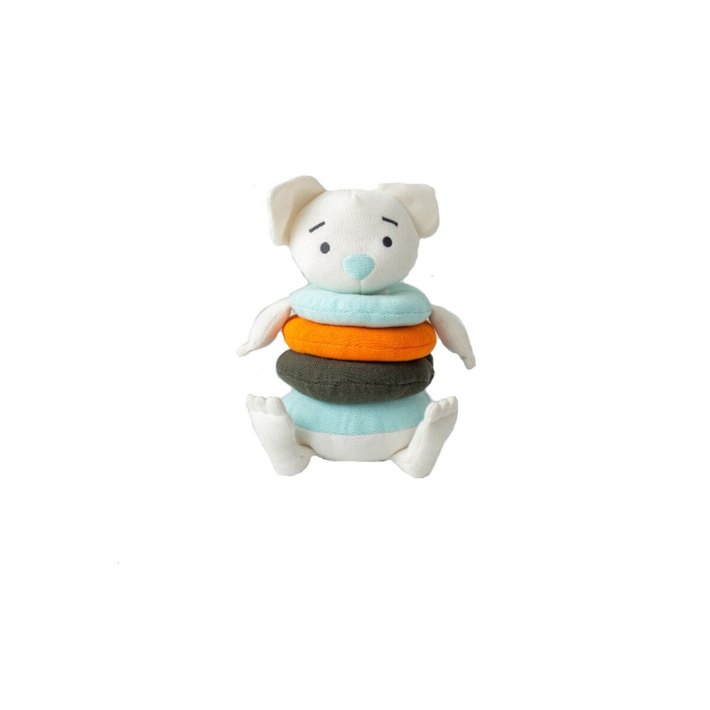 Αρκουδάκι Crochetts Bebe Μπλε Λευκό Ποντίκι 28 x 32 x 19 cm