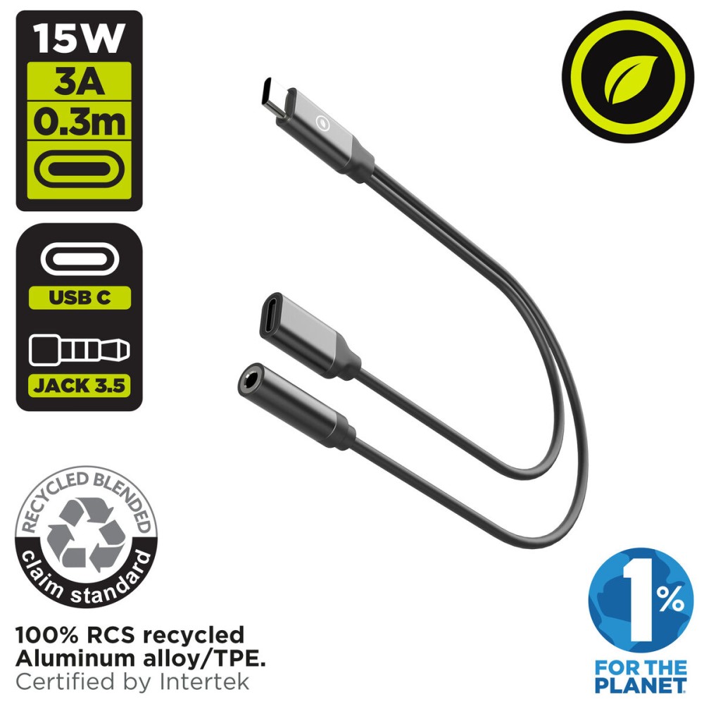 Αντάπτορας Ήχου Jack Muvit for Change Μαύρο