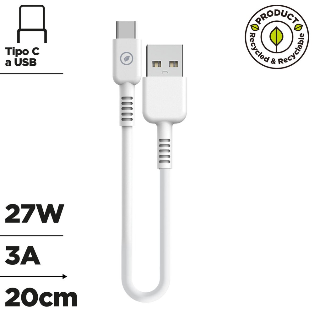 Καλώδιο USB Muvit Λευκό 20 cm