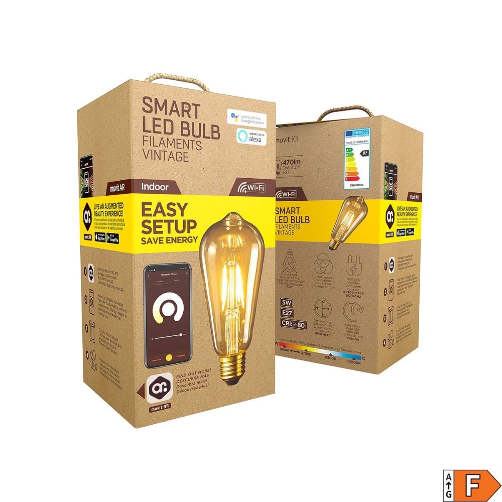 Έξυπνη Λάμπα Muvit iO 5 W E27 1800 K 2700 K 480 Lm Wi-Fi