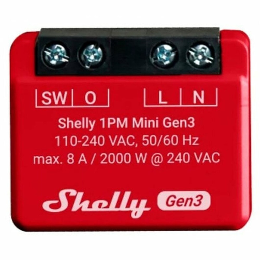 Μονάδα διακόπτη Wi-Fi Shelly Mini 1PM Gen3 Bluetooth Wi-Fi Bluetooth 4.2