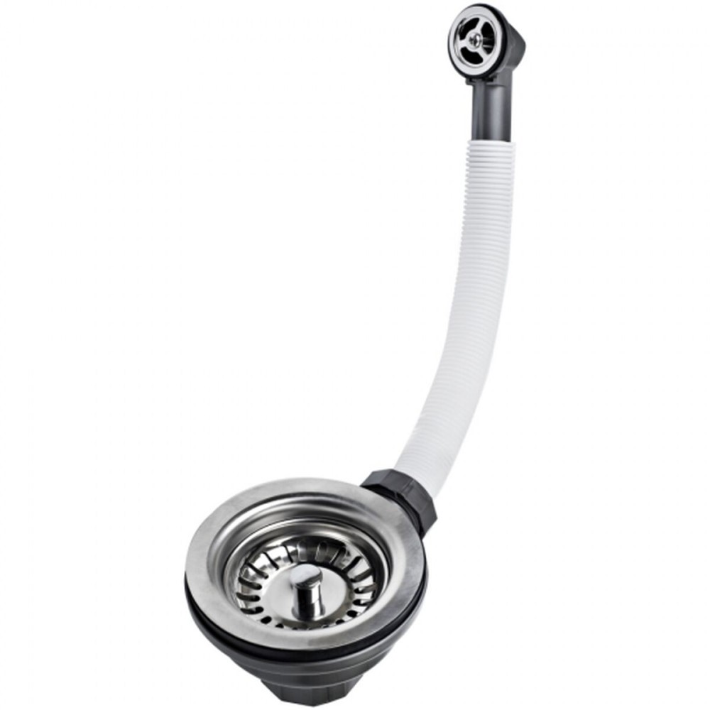 Βαλβίδα νεροχύτη με εύκαμπτη υπερχείλιση Teka 61001302 Ασημί Ανοξείδωτο ατσάλι