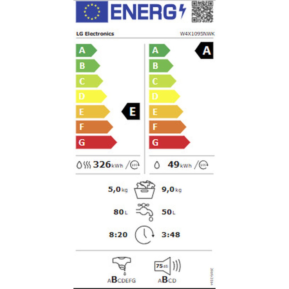 Washer - Dryer LG W4X1095NWK 5 kg 9 kg