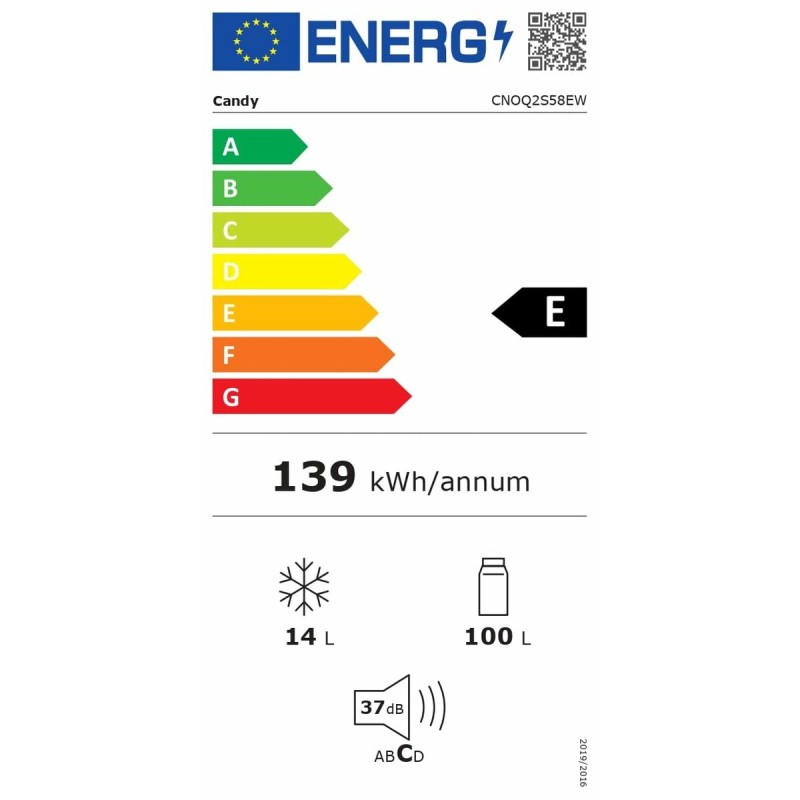 Μίνι ψυγείο Candy CNOQ2S58EW Λευκό 114 L 85 x 55 cm