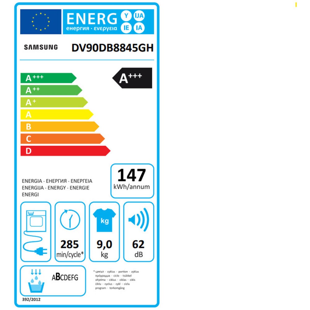 Συμπυκνωτικό στεγνωτήριο Samsung DV90DB8845GHU3 Λευκό 9 kg