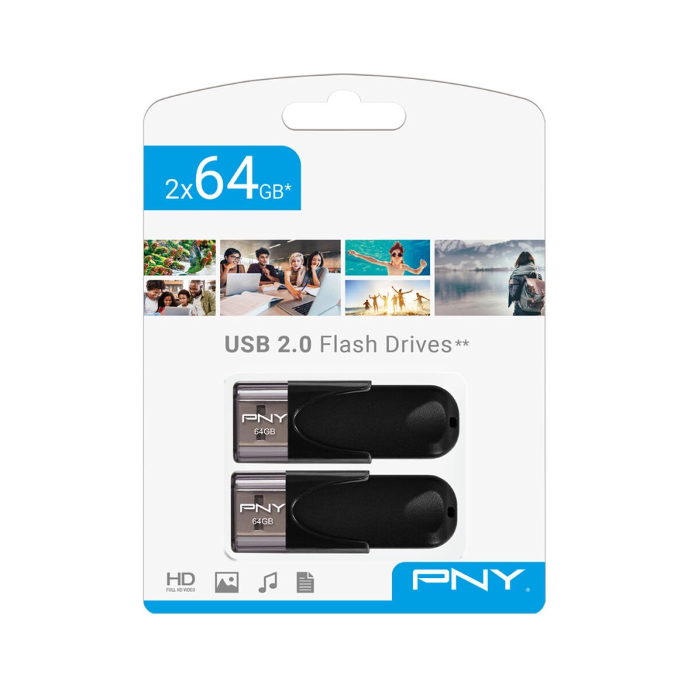 Στικάκι USB PNY FD64GATT4X2-EF Μαύρο 64 GB (x2)