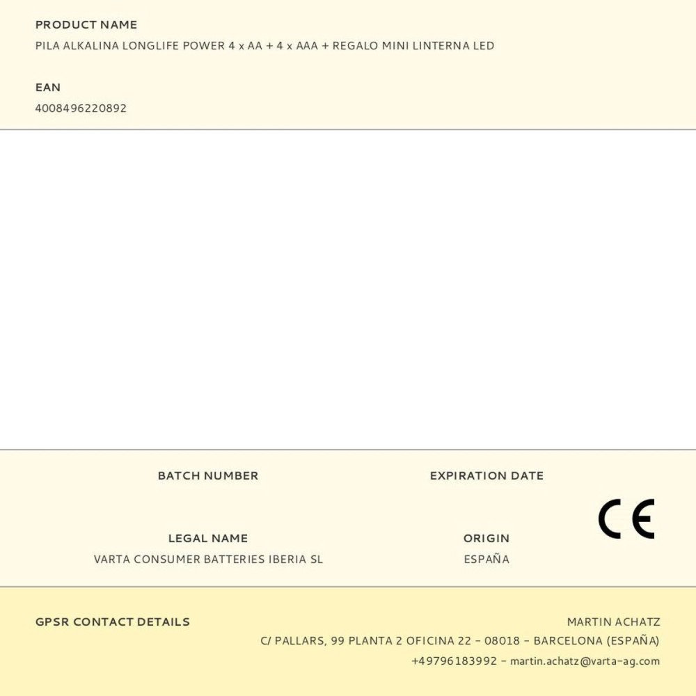 Επαναφορτιζόμενες Μπαταρίες Varta 92400121810 1,2 V AA AAA Επαναφορτιζόμενες Μπαταρίες