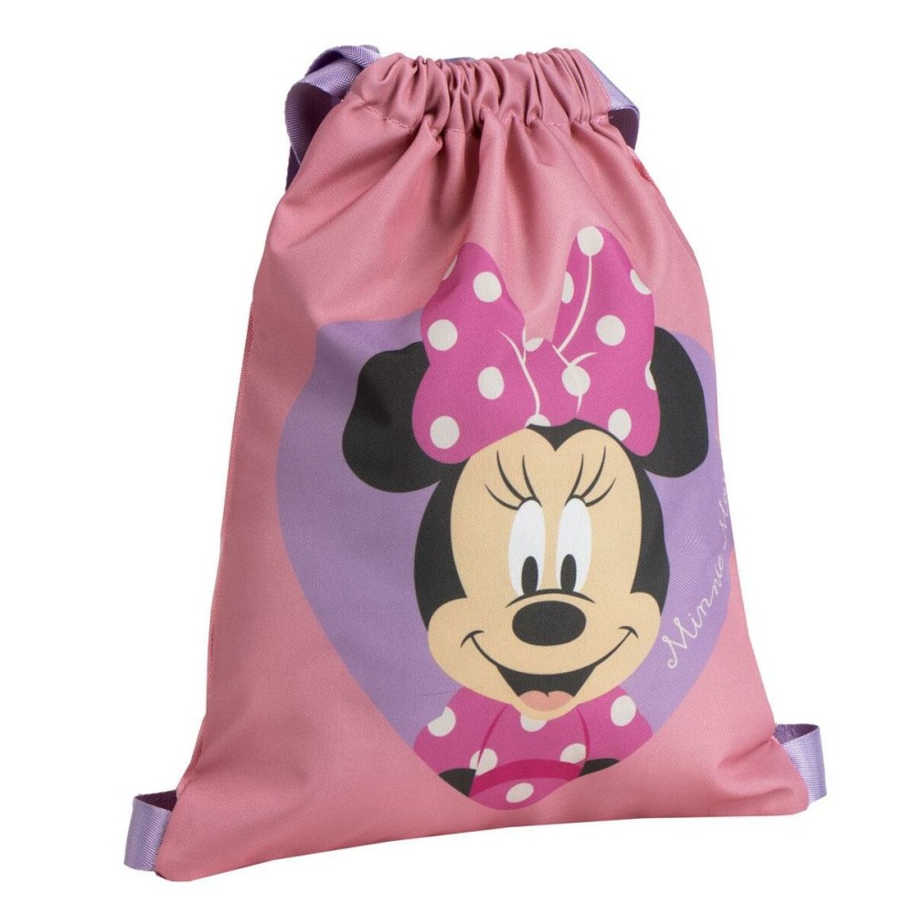 Σχολική Τσάντα με Σχοινιά Minnie Mouse Ροζ 27 x 33 x 1 cm