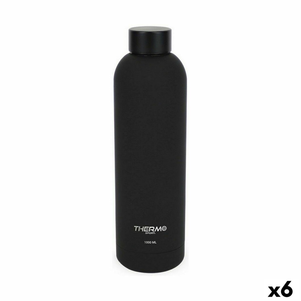 Θερμικό Μπουκάλι ThermoSport Soft Touch Μαύρο 1 L (x6)