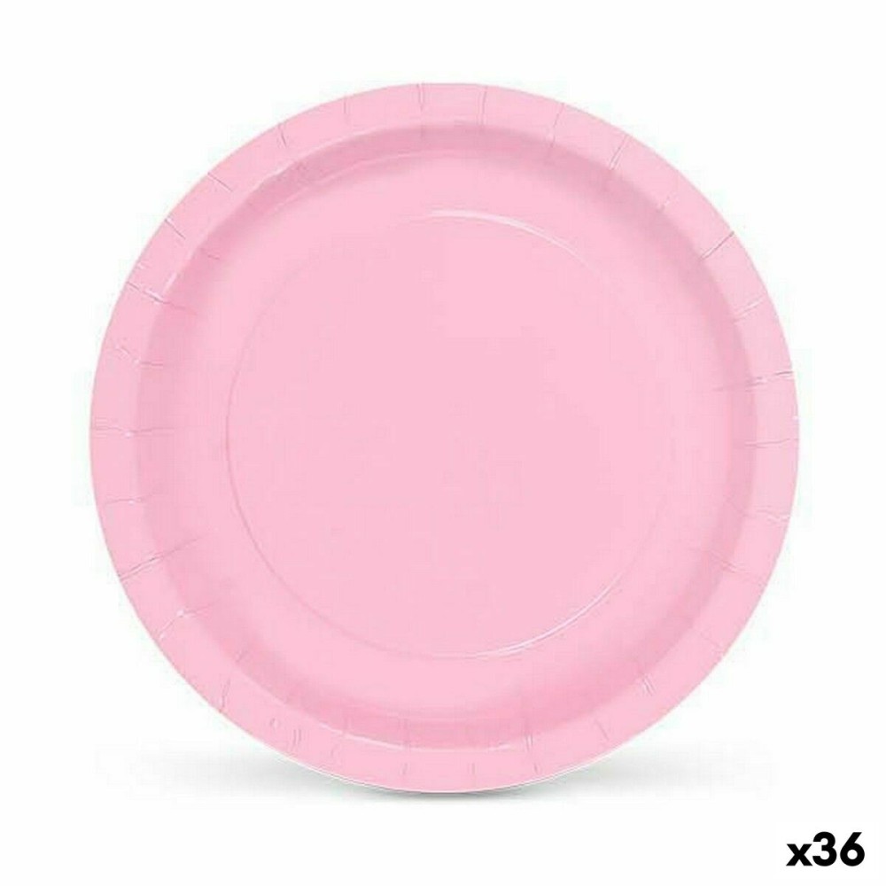 Σετ πιάτων Algon Αναλώσιμα Χαρτόνι 20 cm Ροζ 10 Τεμάχια (36 Μονάδες)