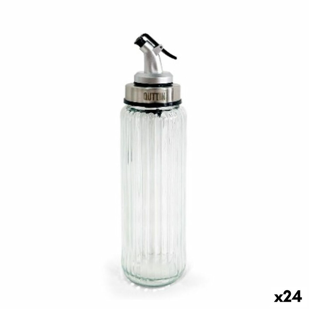 Λαδιέρα Quttin OTTICO Διαφανές Ασημί Γυαλί 0,5 L 6 x 6 x 30,5 cm (24 Μονάδες)