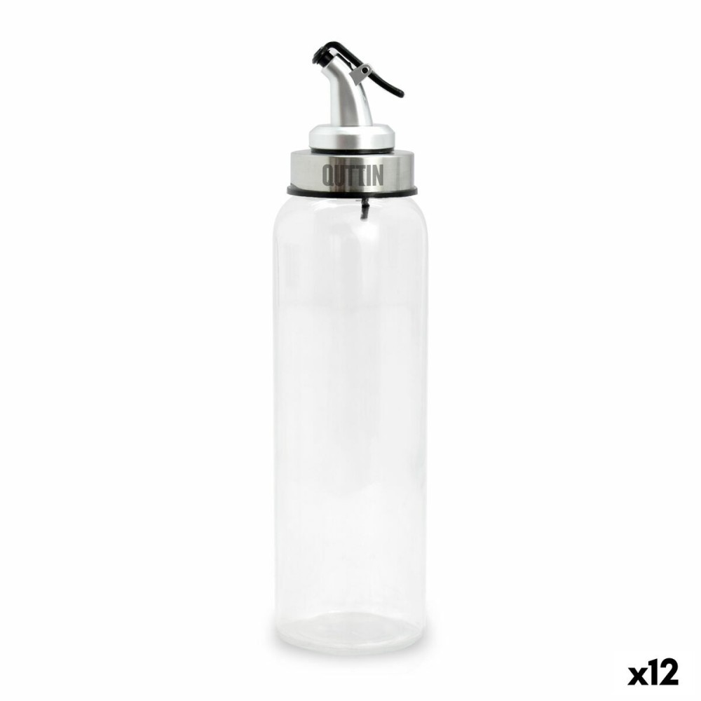 Λαδιέρα Quttin Διαφανές Ασημί Γυαλί 0,5 L 6 x 6 x 26 cm (12 Μονάδες)