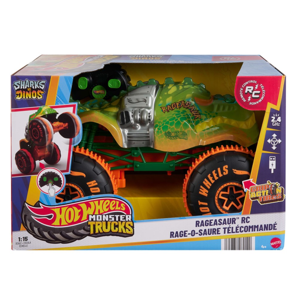 Αυτοκίνητο Radio Control Hot Wheels Monster Trucks Samsh O Saurus 1:15
