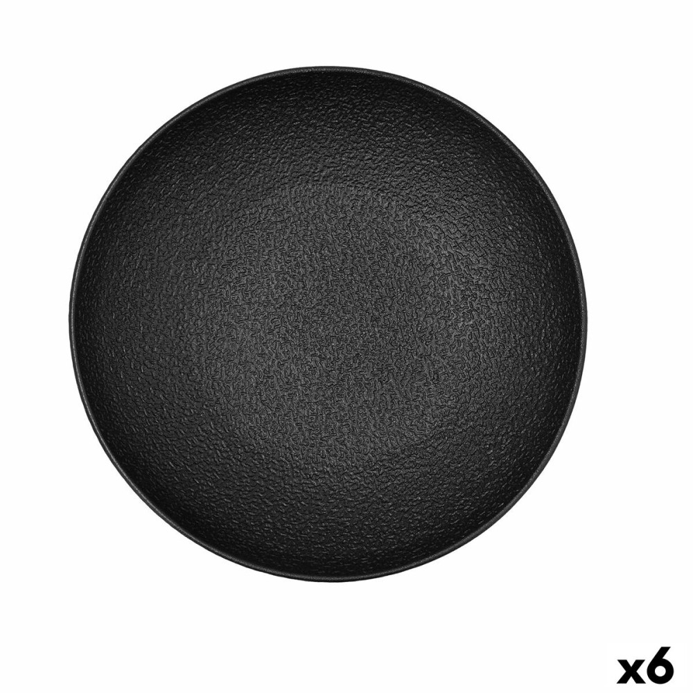 Σαλατιέρα Bidasoa Fosil Μαύρο Κεραμικά 25,4 x 25,4 x 5,2 cm (x6)