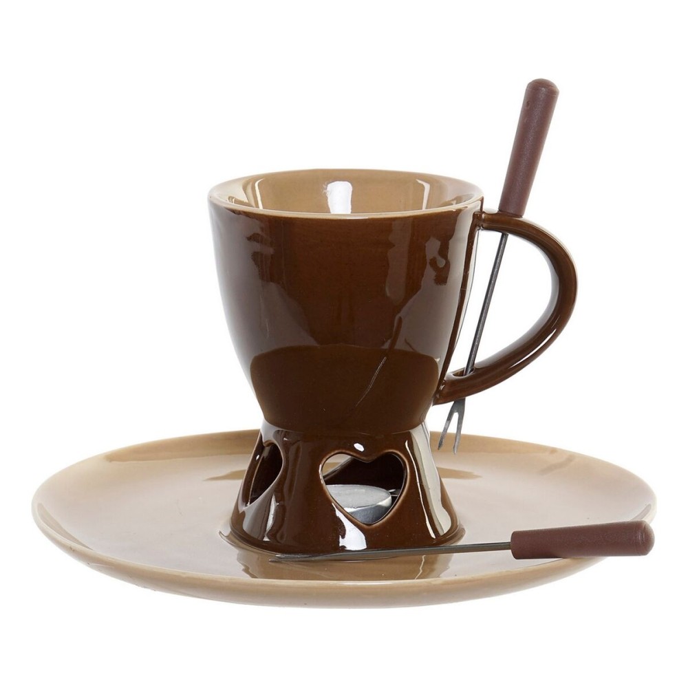 Συσκευη για φοντι σοκολατασ DKD Home Decor Ανοξείδωτο ατσάλι Πορσελάνη