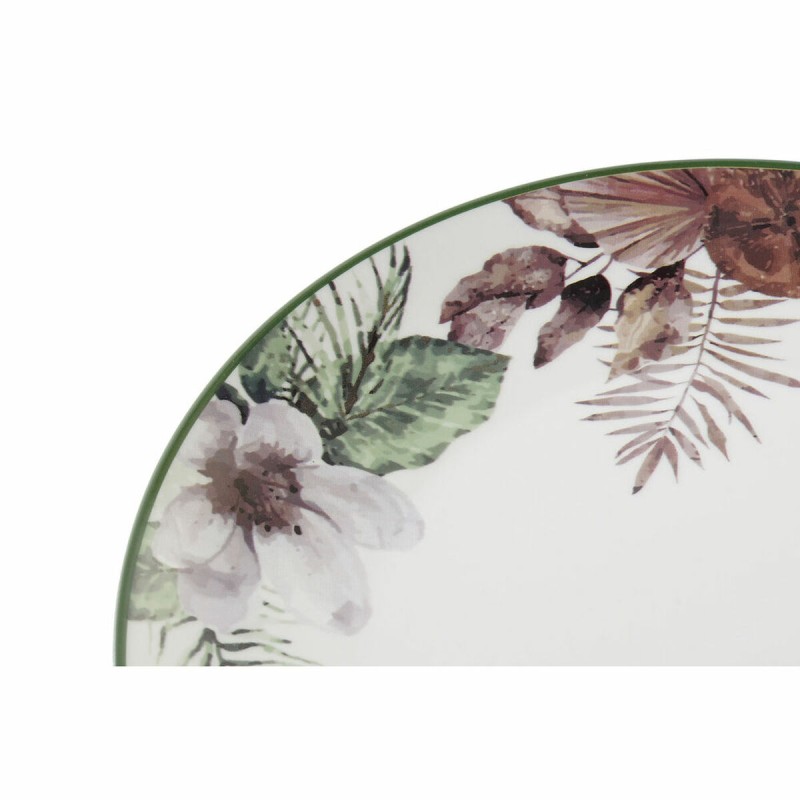 Flatplater DKD Home Decor Blomster Πορσελάνη (27 x 27 x 2 cm)