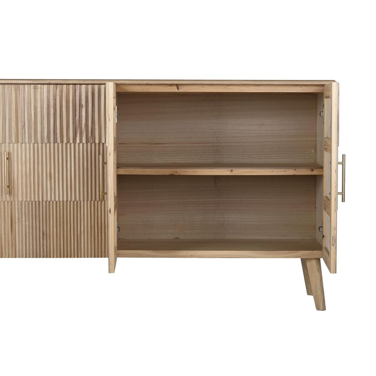 Σκευοθήκη DKD Home Decor Χρυσό Ανοιχτό καφέ Ξυλο παουλόβνια Ξύλο MDF 157 x 40 x 80 cm