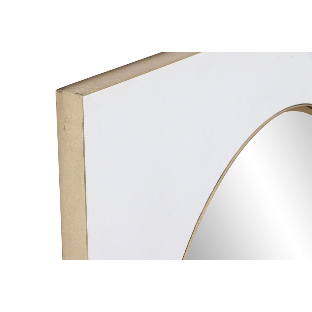 Τοίχο καθρέφτη Home ESPRIT Λευκό Χρυσό Σίδερο Καθρέφτης 100 x 4 x 100 cm