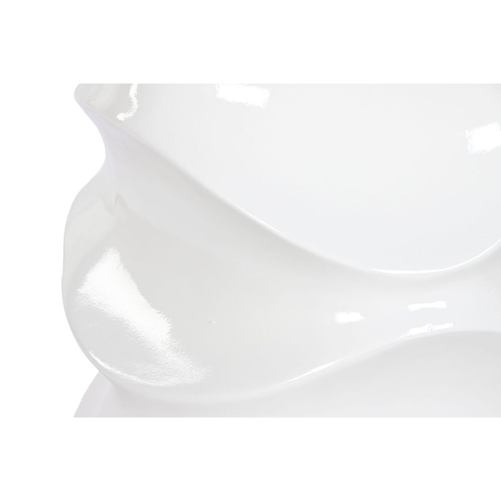 Γλάστρα Home ESPRIT Λευκό Fiberglass Κύματα 38 x 38 x 81 cm