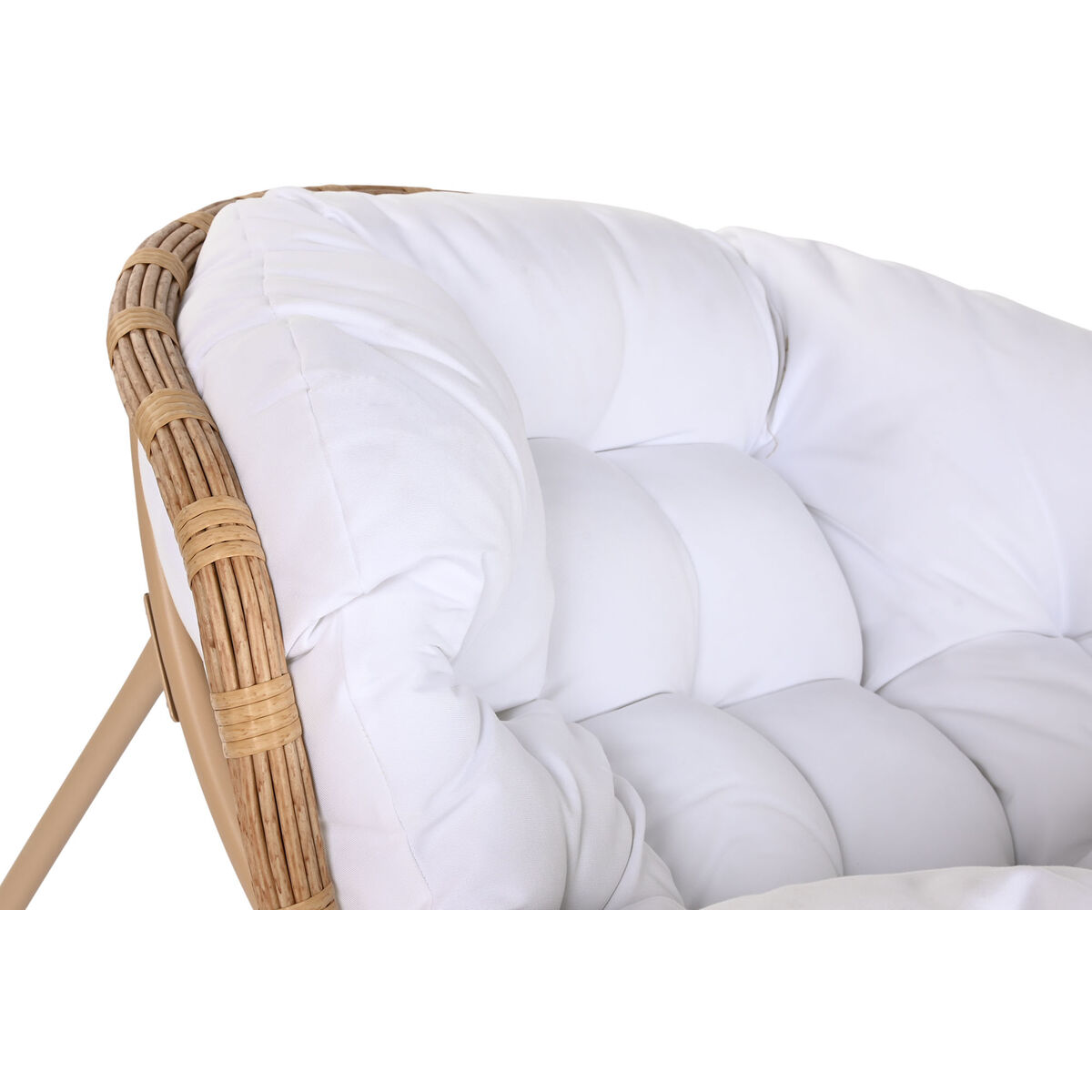 Κουνιστή Καρέκλα Home ESPRIT Λευκό Καφέ Χάλυβας 108 x 108 x 80 cm