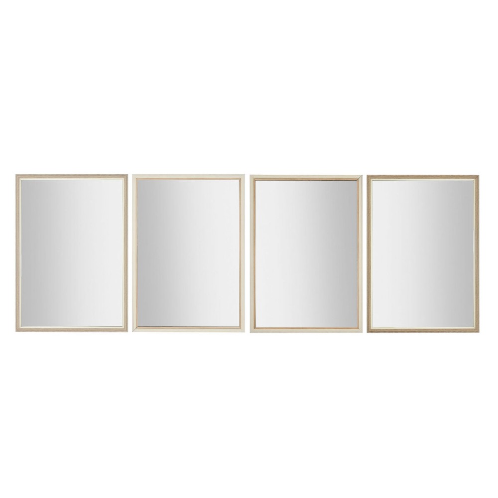 Τοίχο καθρέφτη Home ESPRIT Λευκό Καφέ Μπεζ Γκρι Κρυστάλλινο πολυστερίνη 70 x 2 x 97 cm (4 Μονάδες)