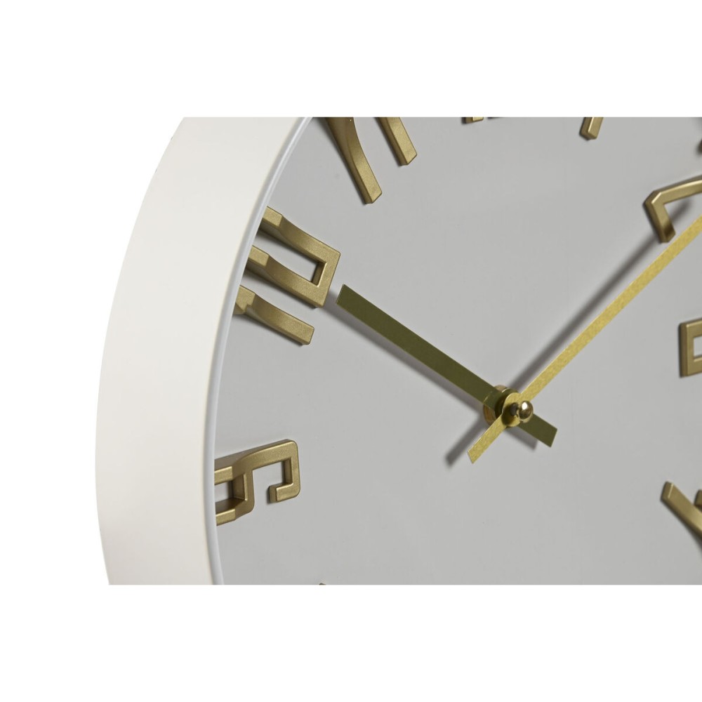 Ρολόι Τοίχου Home ESPRIT Λευκό Χρυσό Ασημί PVC 30 x 4 x 30 cm (x2)