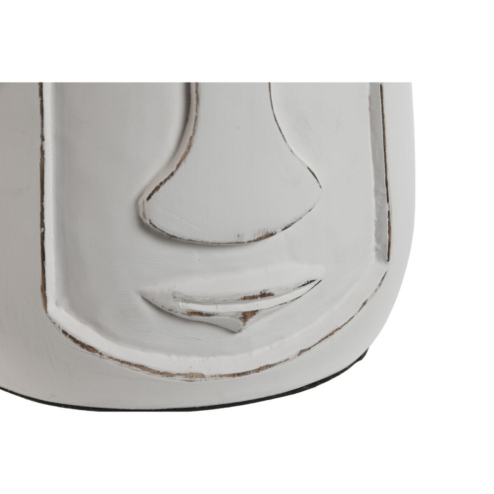 Βάζο Home ESPRIT Λευκό Ξύλο από Μάνγκο Σύγχρονη Πρόσωπο 15 x 15 x 30 cm