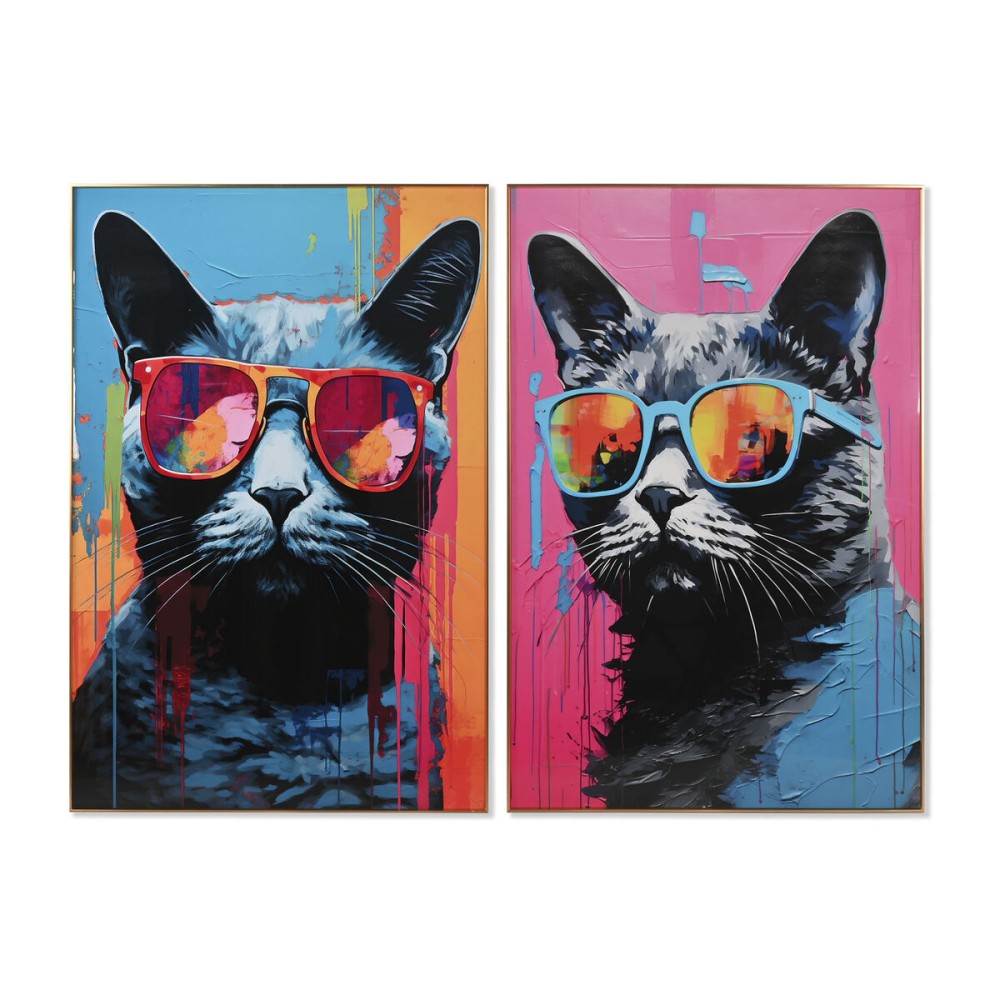 Πίνακας Home ESPRIT Σύγχρονη Γάτα 80 x 3 x 120 cm (x2)