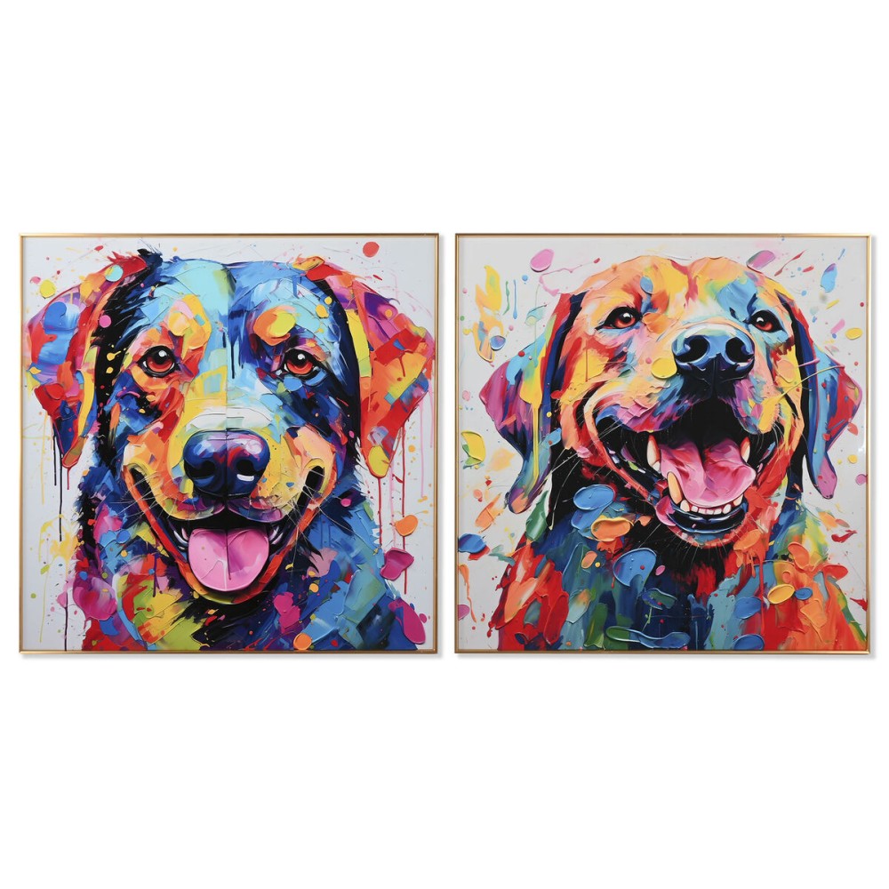 Πίνακας Home ESPRIT Σύγχρονη Σκύλος 80 x 3 x 80 cm (x2)