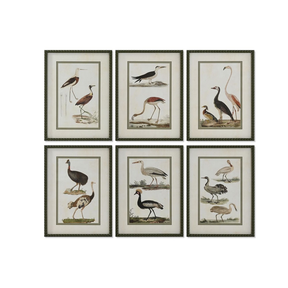 Πίνακας Home ESPRIT Πουλιά Cottage 40 x 2,5 x 54 cm (x6)
