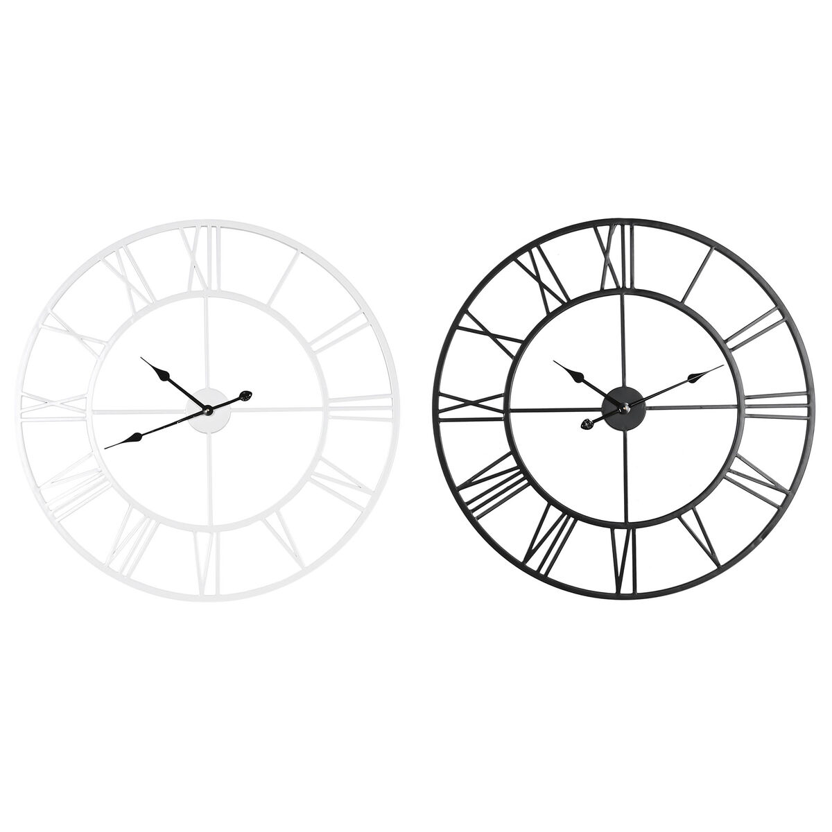 Ρολόι Τοίχου Home ESPRIT Λευκό Μαύρο Μέταλλο 80 x 3 x 80 cm (x2)