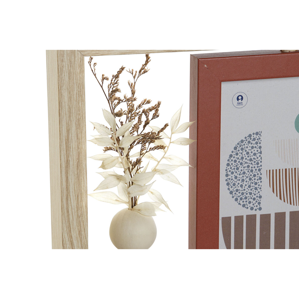 Κορνίζα Home ESPRIT Φυσικό τερακότα Κρυστάλλινο Ξύλο MDF Σκανδιναβικός 25 x 7 x 23 cm