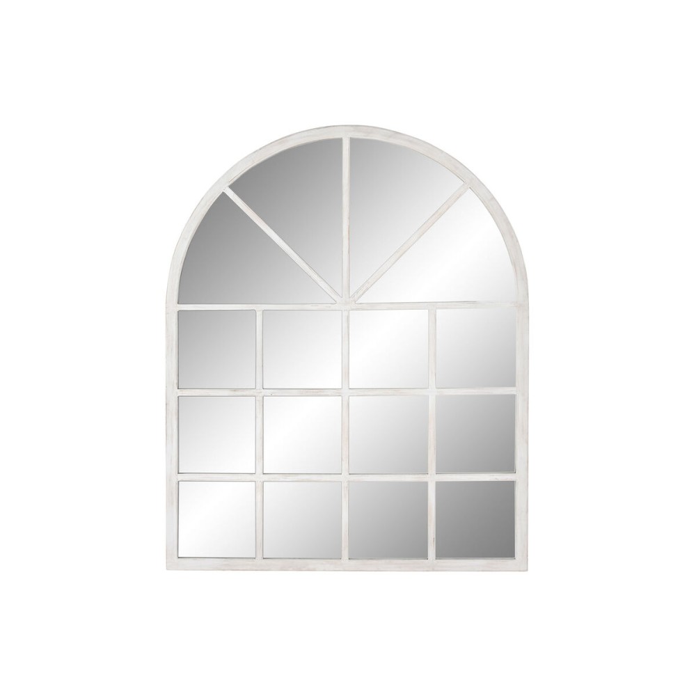Τοίχο καθρέφτη Home ESPRIT Λευκό Έλατο Καθρέφτης Στιλβωτικό Ελαστικών Παράθυρο 150 x 3,5 x 186 cm