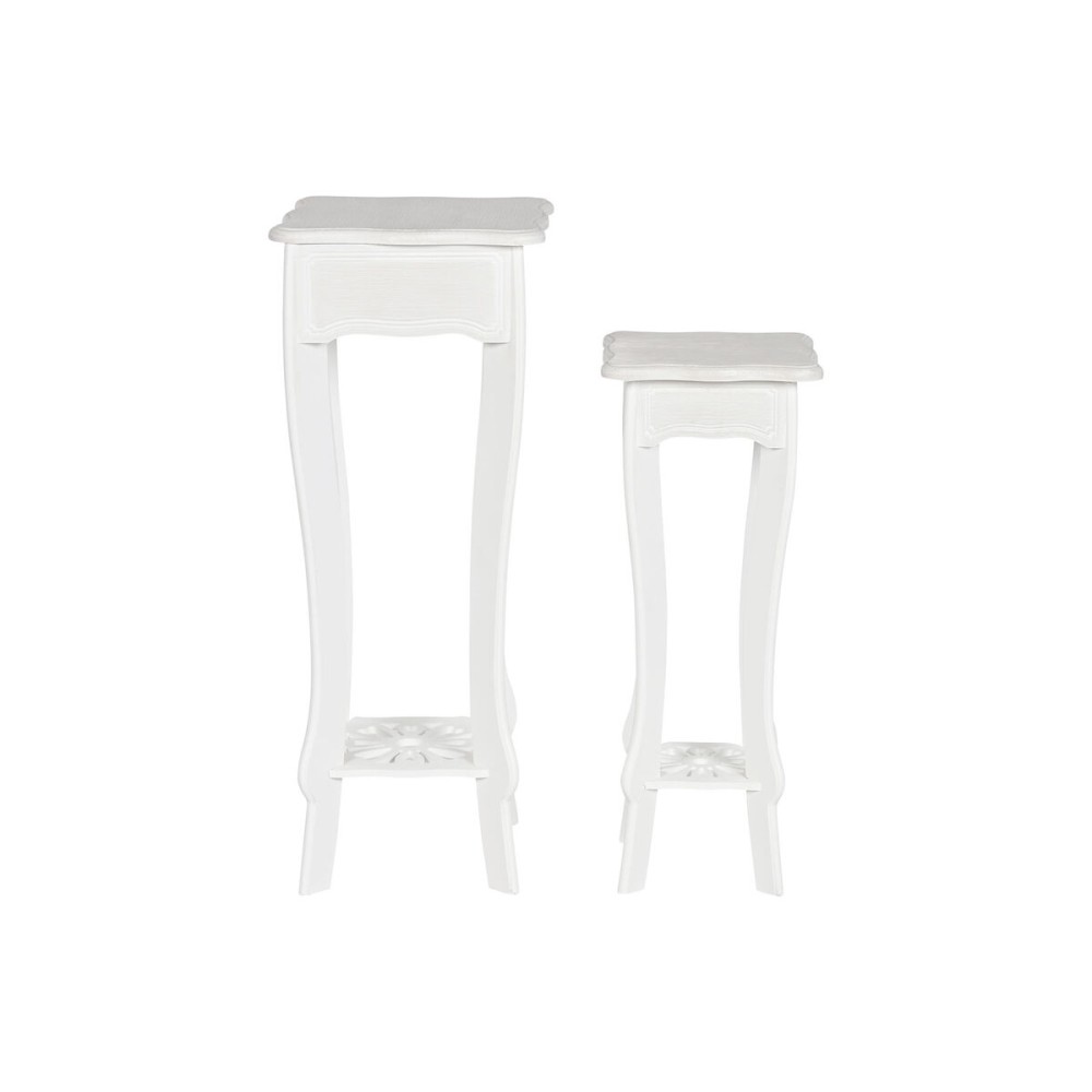 Σετ με 2 τραπέζια Home ESPRIT Λευκό Ξύλο MDF 30 x 30 x 76,5 cm