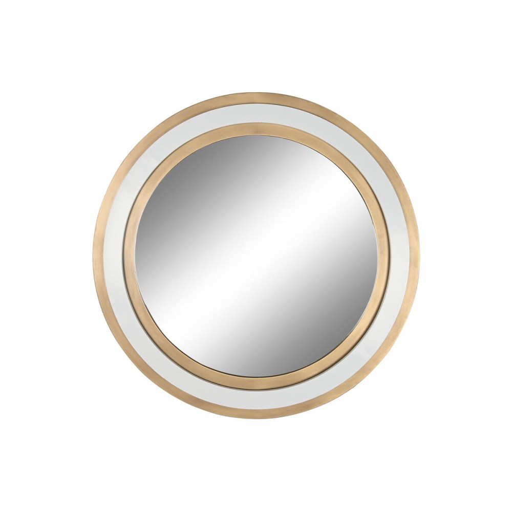 Τοίχο καθρέφτη Home ESPRIT Λευκό Χρυσό Κρυστάλλινο Σίδερο 108 x 5,5 x 108 cm