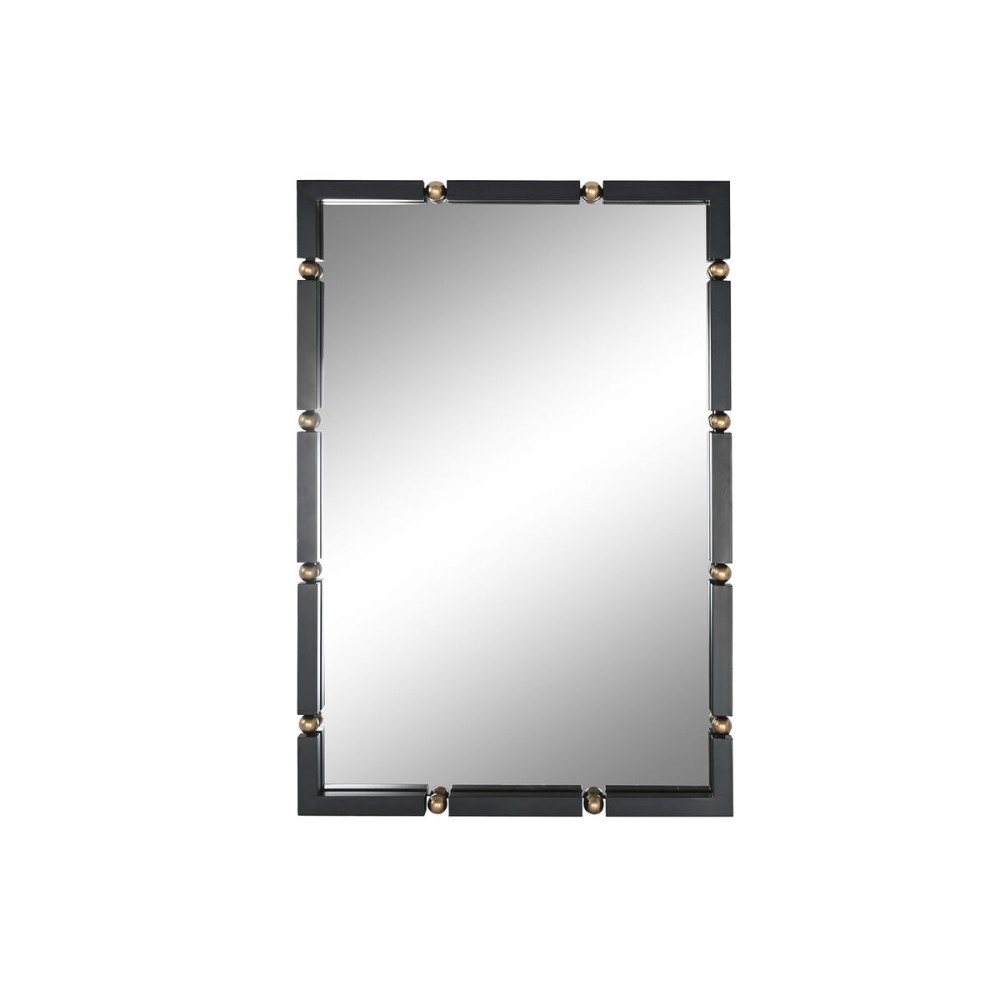 Τοίχο καθρέφτη Home ESPRIT Μαύρο Χρυσό Κρυστάλλινο Σίδερο 64,5 x 5 x 96,5 cm