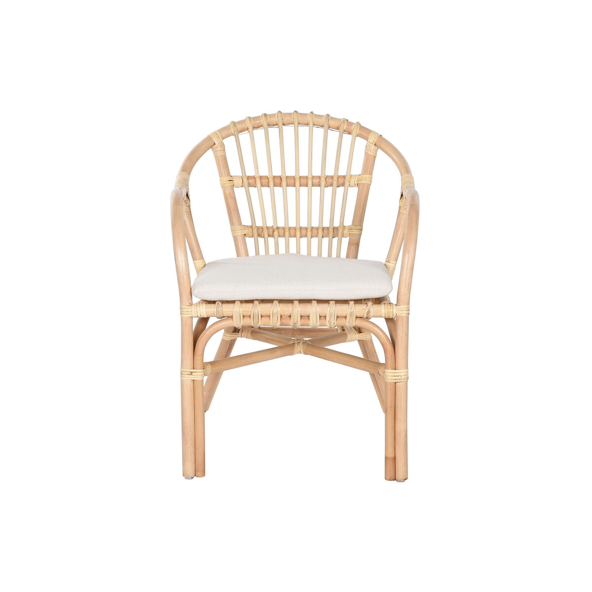 Σετ Τραπέζι με 2 Καρέκλες Home ESPRIT Λευκό Φυσικό 50 x 50 x 50 cm