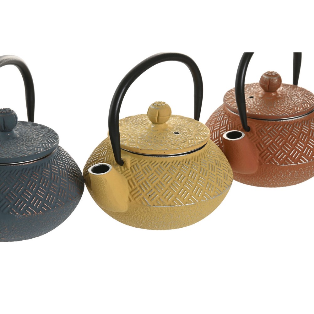 Τσαγιέρα Home ESPRIT Κίτρινο Μπλε Πορτοκαλί Ανοξείδωτο ατσάλι Σίδερο 300 ml (3 Μονάδες)