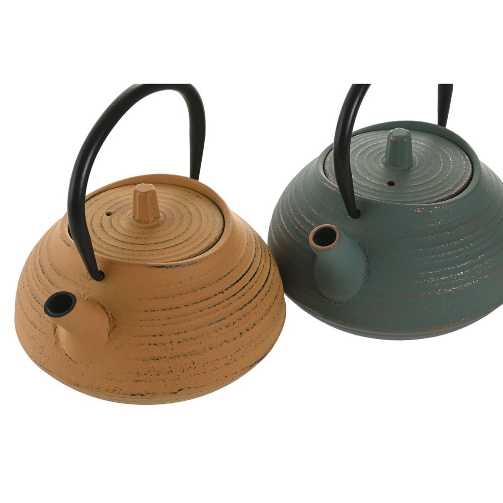 Τσαγιέρα Home ESPRIT Πράσινο Πορτοκαλί Ανοξείδωτο ατσάλι Σίδερο 400 ml (x2)