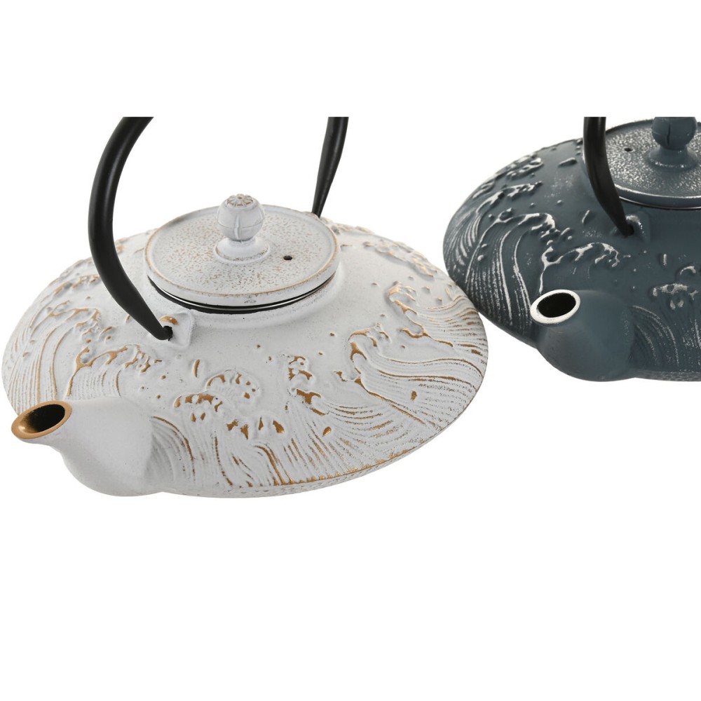 Τσαγιέρα Home ESPRIT Μπλε Λευκό Ανοξείδωτο ατσάλι Σίδερο 800 ml (x2)