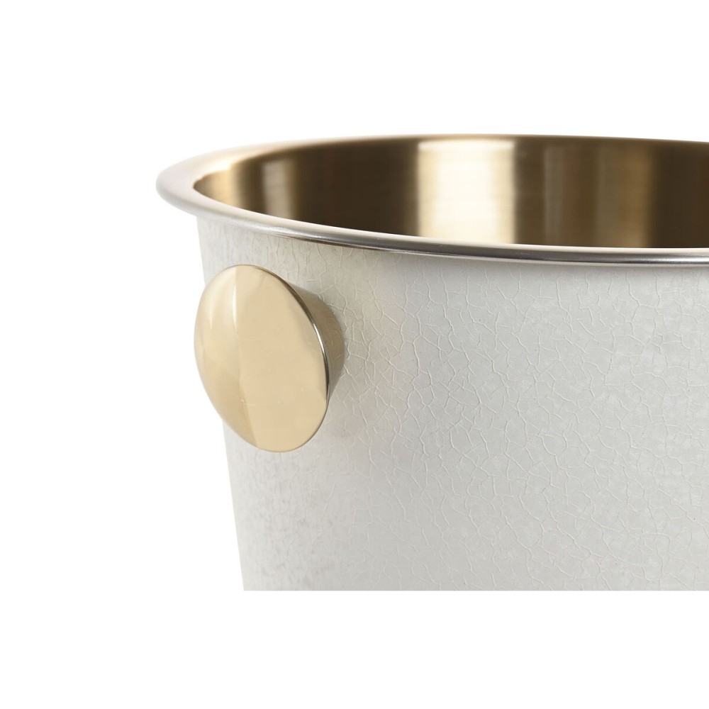 Σαμπανιέρα Home ESPRIT Λευκό Χρυσό Ανοξείδωτο ατσάλι Αλουμίνιο Loft 24 x 24 x 22 cm