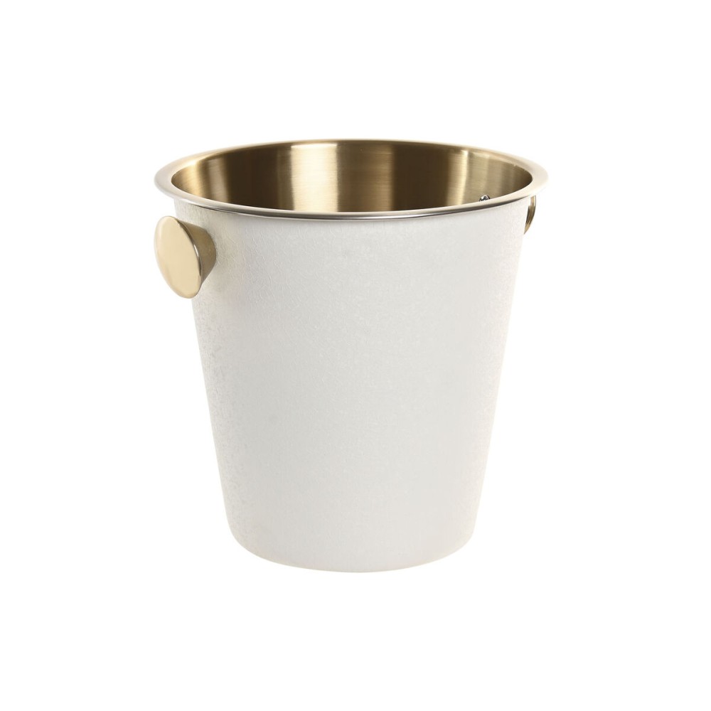 Σαμπανιέρα Home ESPRIT Λευκό Χρυσό Ανοξείδωτο ατσάλι Αλουμίνιο Loft 24 x 24 x 22 cm