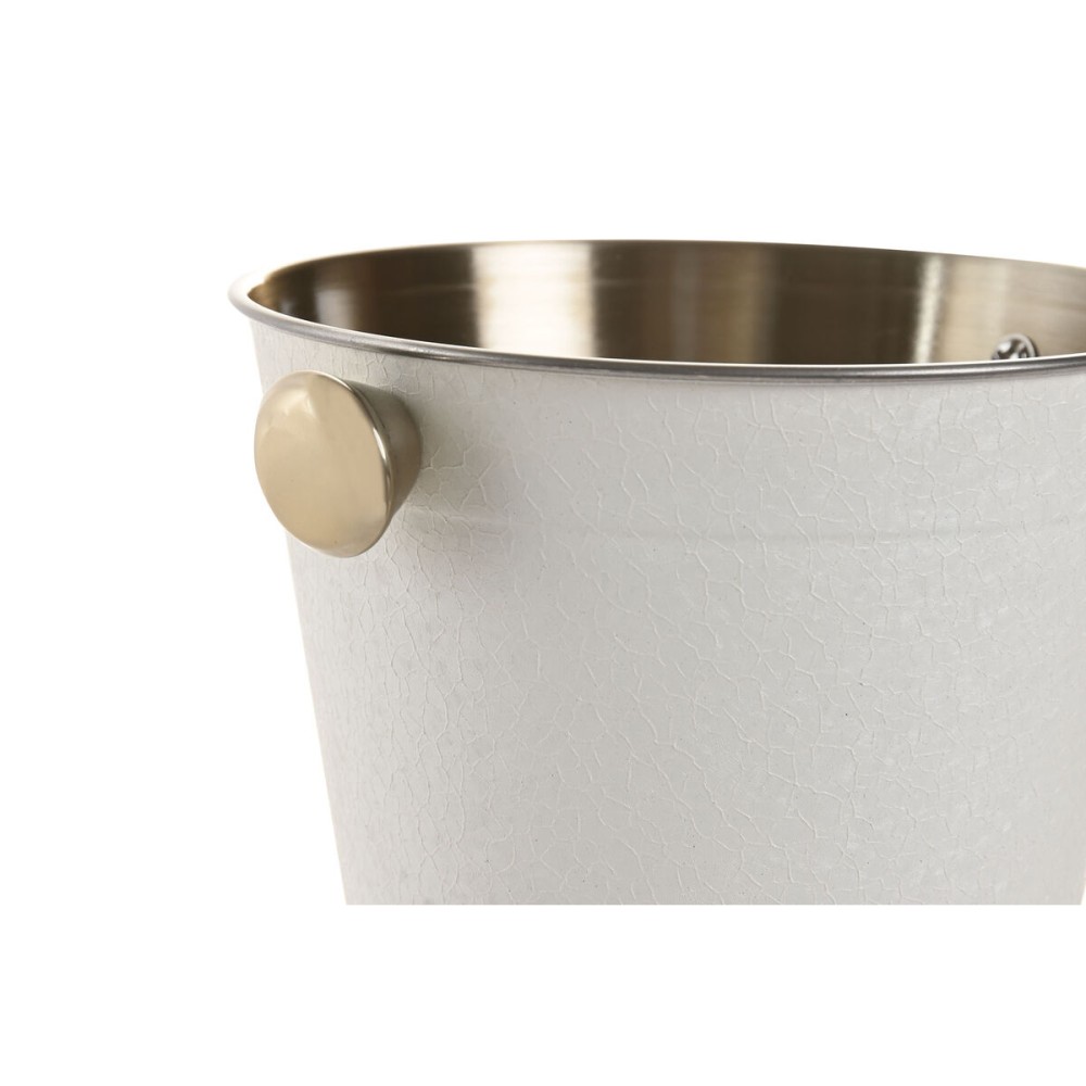 Δοχείο για Πάγο Home ESPRIT Λευκό Χρυσό Ανοξείδωτο ατσάλι Αλουμίνιο 17 x 14 x 13 cm